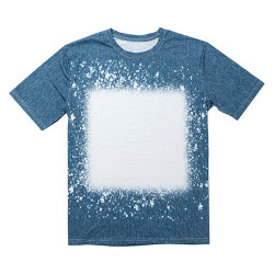 Cotton-Like Bleached Starry Faux Denim T-krekls sublimācijai izm.XL
