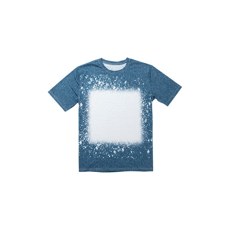 Cotton-Like Bleached Starry Faux Denim T-krekls sublimācijai izm.3XL