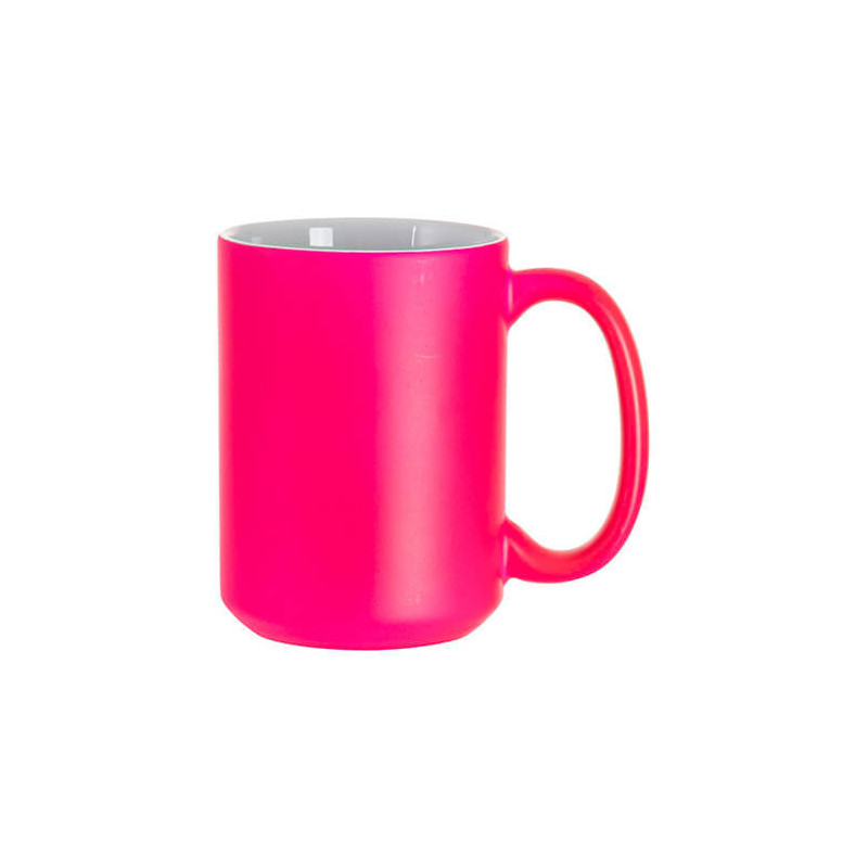 Max Fluo Color krūze - rozā, matēta 450 ml. siltuma pārnesei