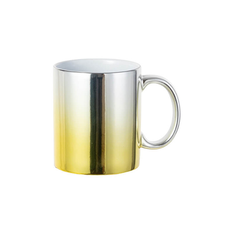 330 ml pārklājuma krūze sublimācijai - sudraba-zelta gradients