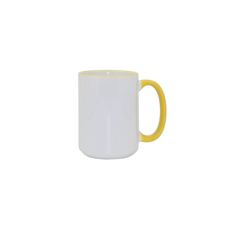 Mug MAX A+ 450 ml with yellow handle Sublimation Thermal Transfer