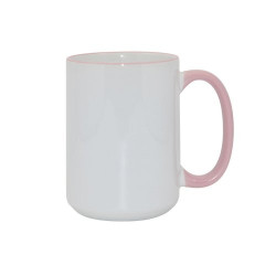 Sublimācijas krūze MAX A+ 450 ml with pink handle