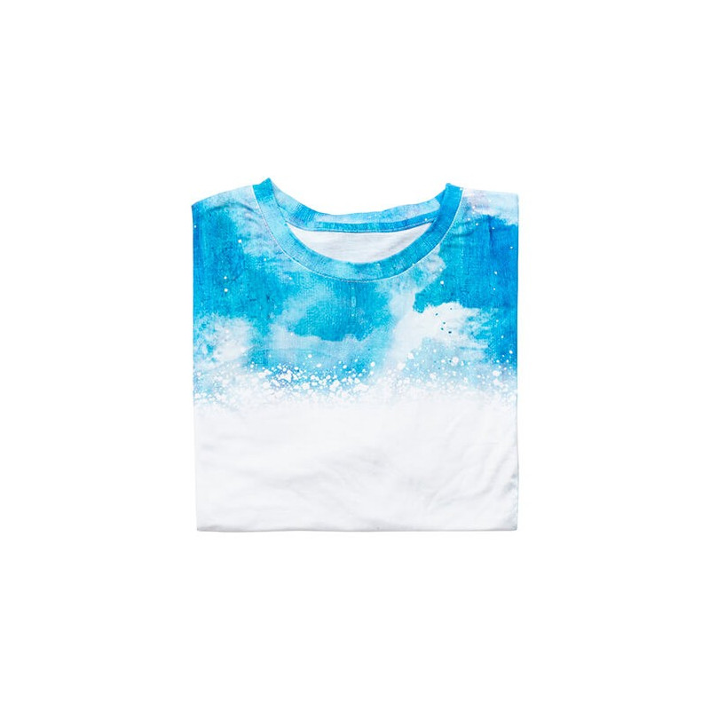 Cotton-Like Bleached Starry Faux Denim T-krekls sublimācijai (2XL izmers)