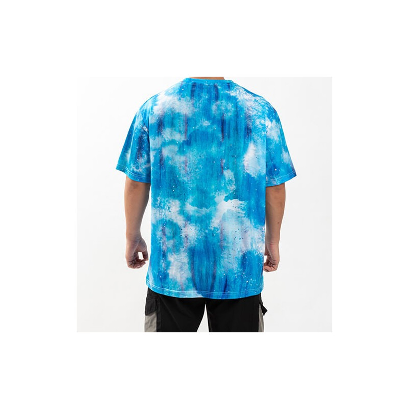 Cotton-Like Bleached Starry Faux Denim T-krekls sublimācijai (XL izmers)