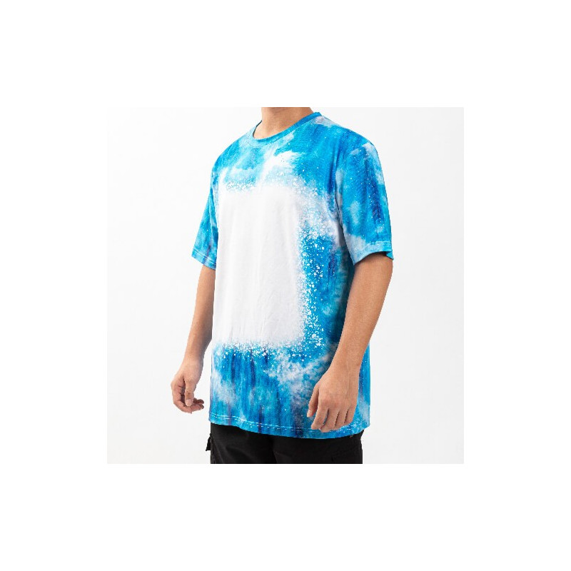 Cotton-Like Bleached Starry Faux Denim T-krekls sublimācijai (XL izmers)